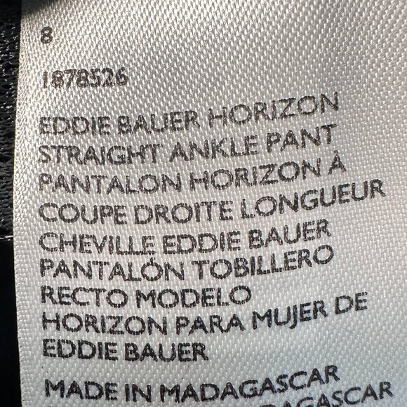 Eddie Bauer Women's Horizon Straight Ankle Pant Size 8 Black Outdoor Casual NEW - Picture 8 of 15